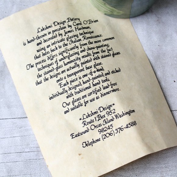 Lakshmi Design Pottery Hand Painted Floral Vase 82 - Picture 13 of 13